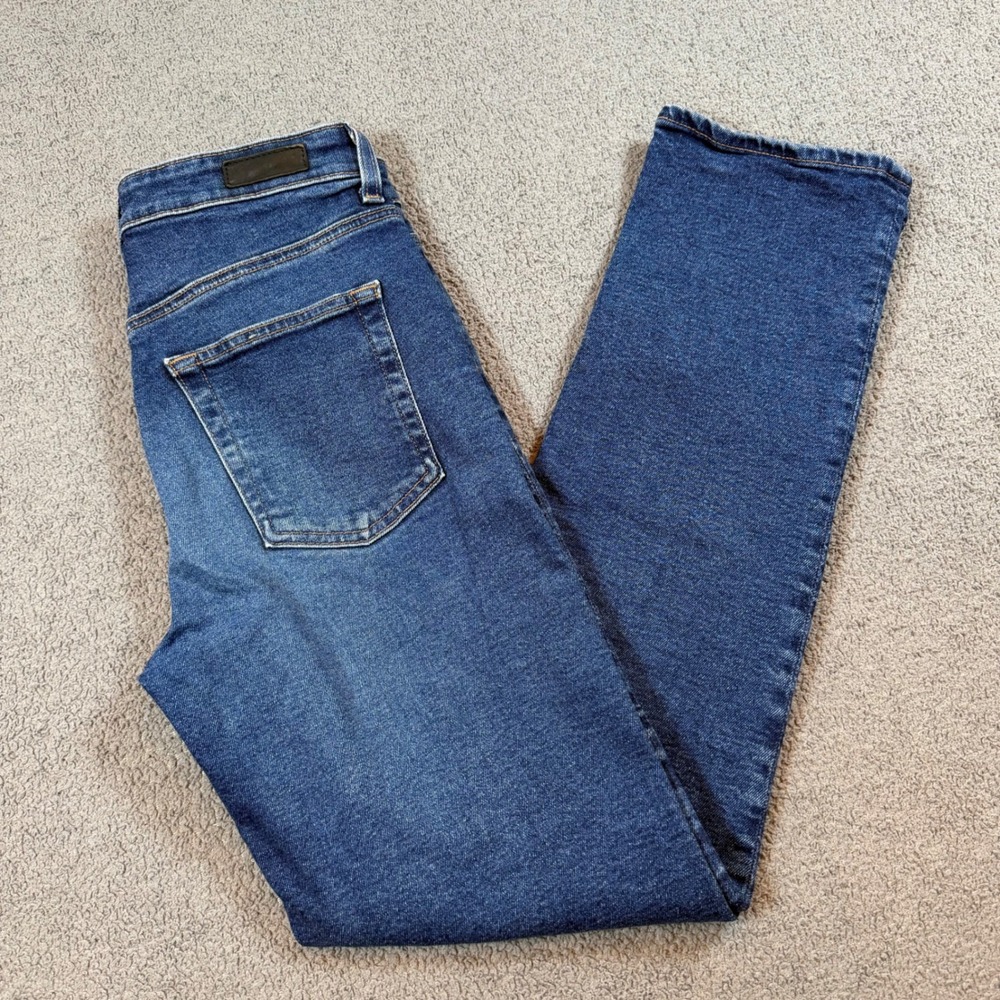 AG Adriano Goldschmied Saige High Rise Straight Jeans Blue Japanese Fabric 26